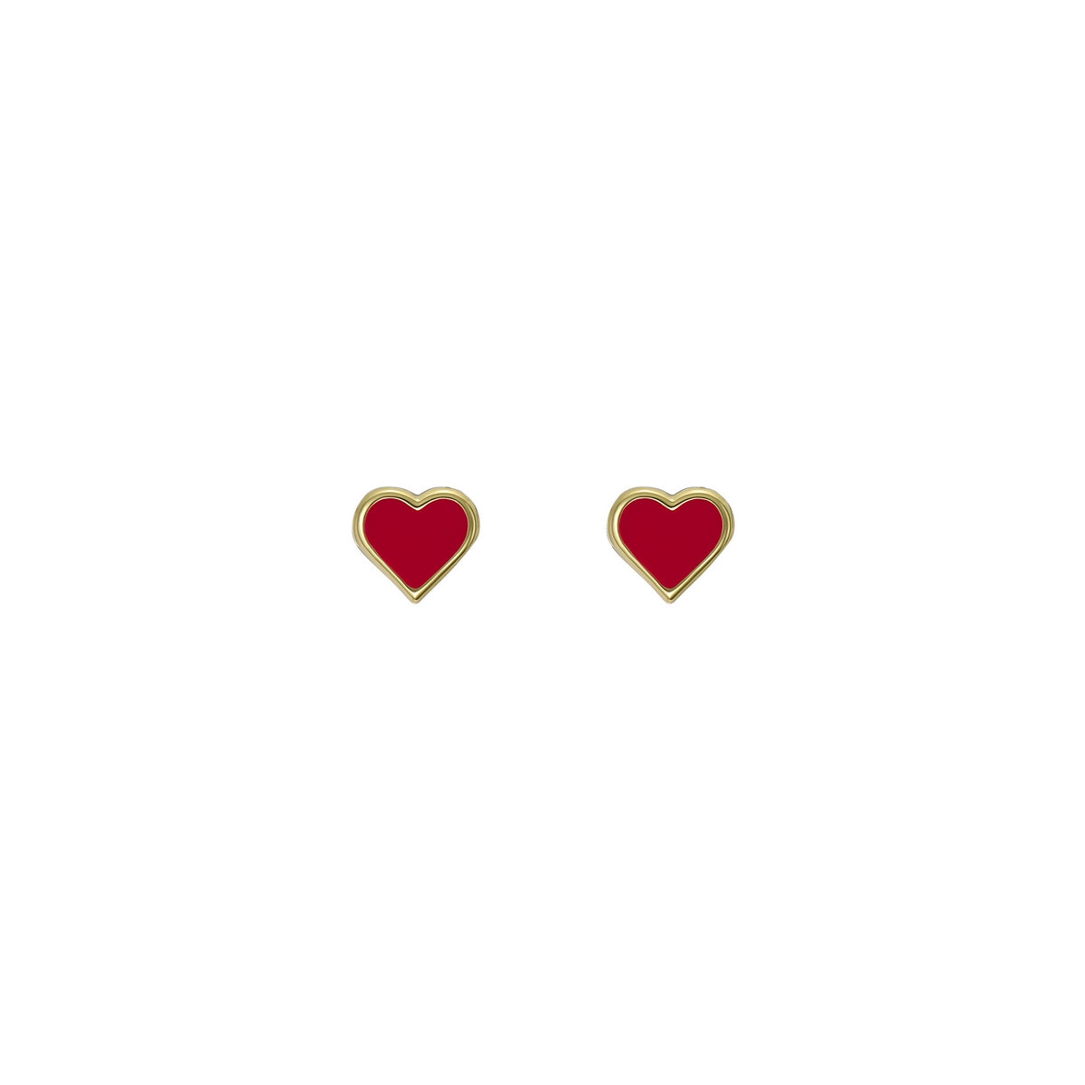 Ted Baker Gold Hailey Enamel Heart Red Stud Earrings