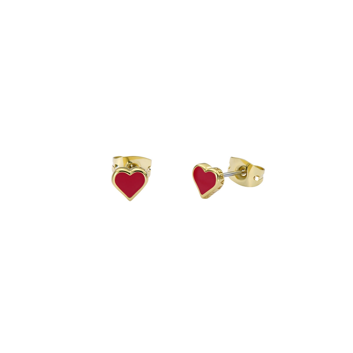 Ted Baker Gold Hailey Enamel Heart Red Stud Earrings