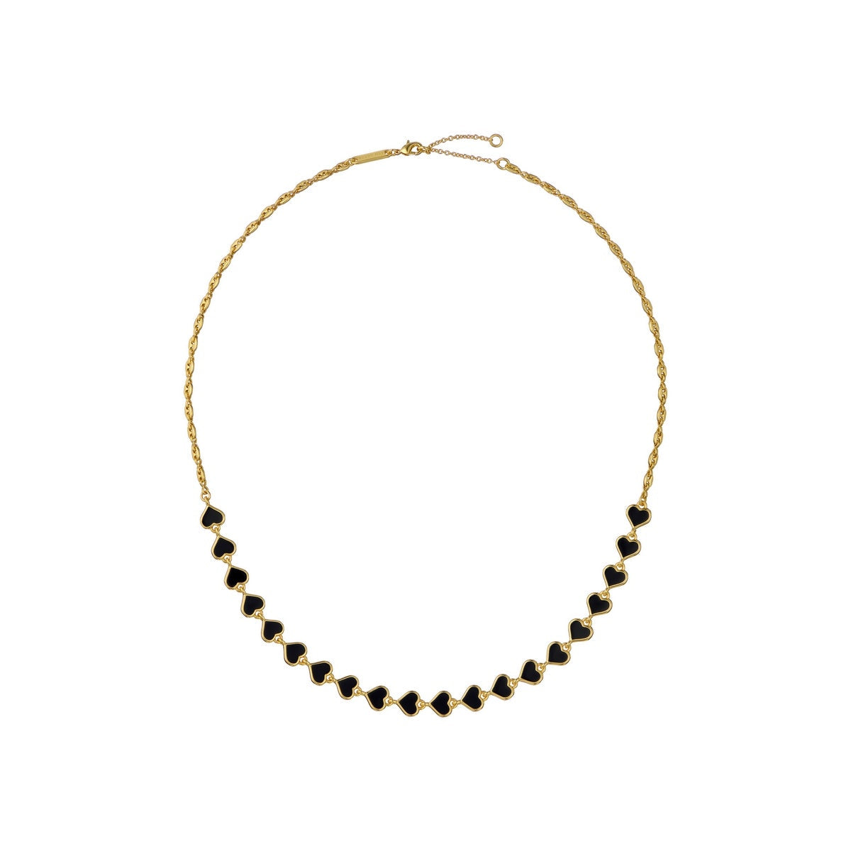 Ted Baker Gold Hazel Enamel Heart Black Necklace