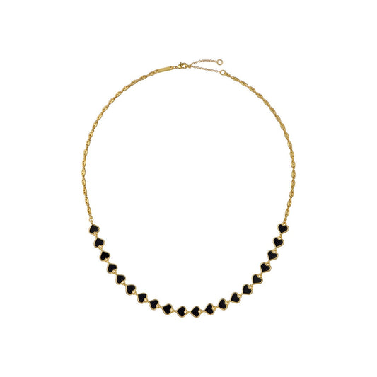 Ted Baker Gold Hazel Enamel Heart Black Necklace