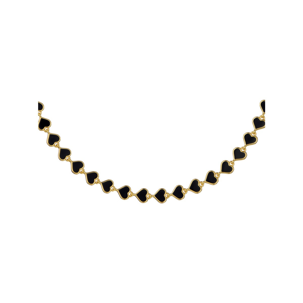 Ted Baker Gold Hazel Enamel Heart Black Necklace