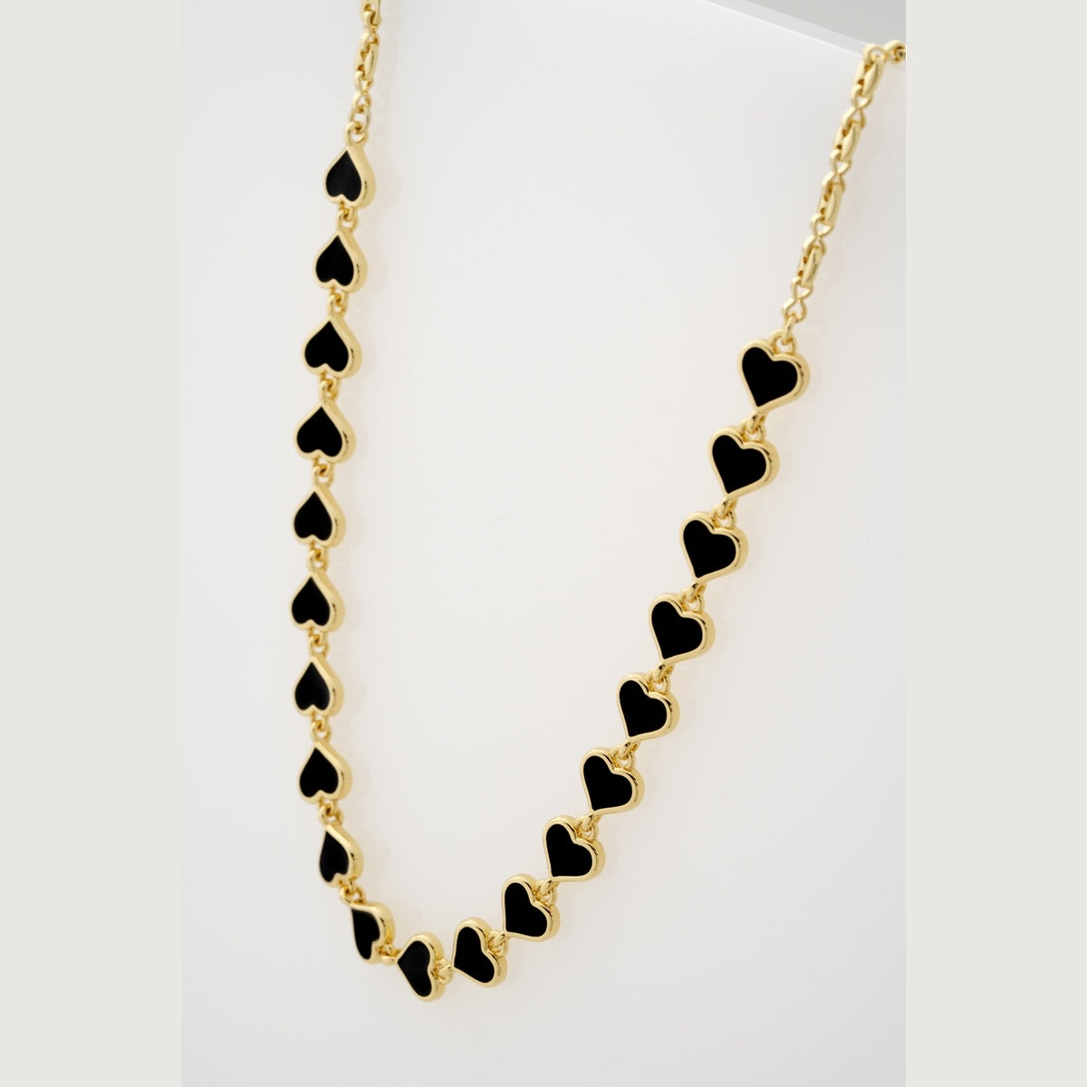 Ted Baker Gold Hazel Enamel Heart Black Necklace