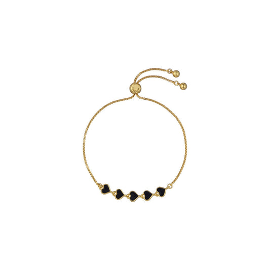 Ted Baker Gold Harriet Enamel Heart Black Sliding Bracelet