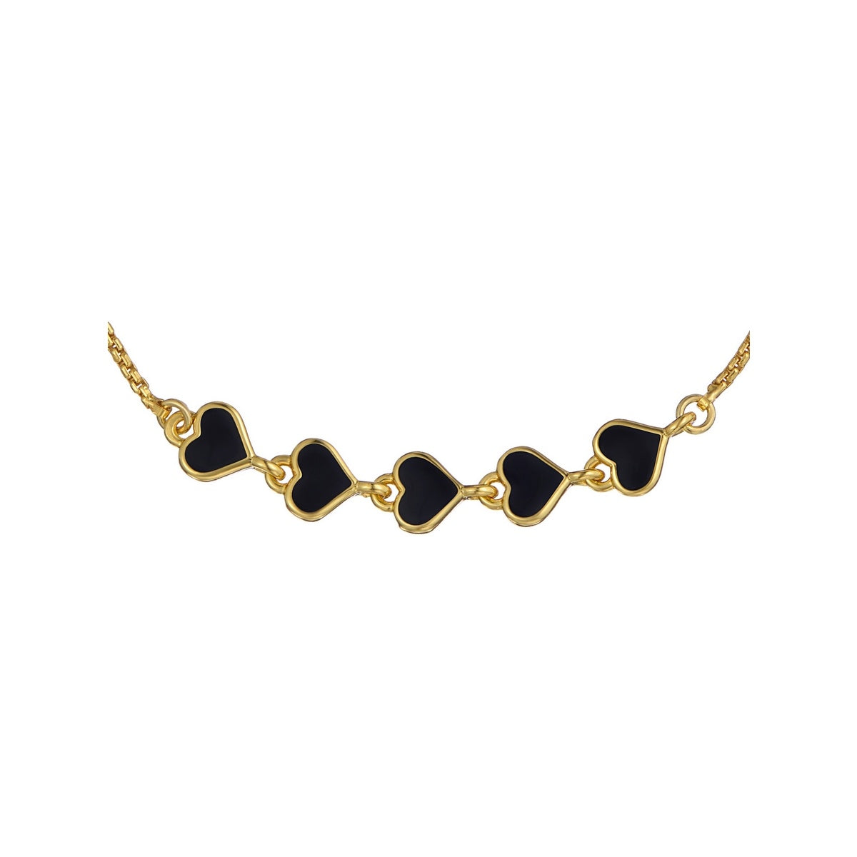 Ted Baker Gold Harriet Enamel Heart Black Sliding Bracelet