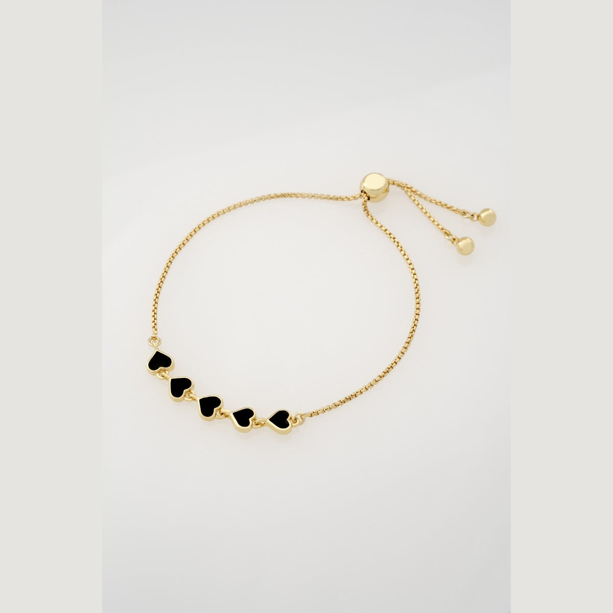 Ted Baker Gold Harriet Enamel Heart Black Sliding Bracelet