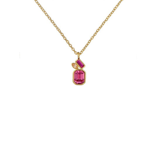 Ted Baker Gold Miley Mini Crystal Cluster Rose Necklace