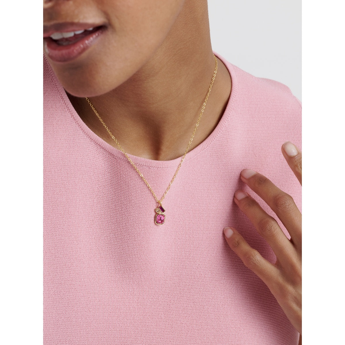 Ted Baker Gold Miley Mini Crystal Cluster Rose Necklace