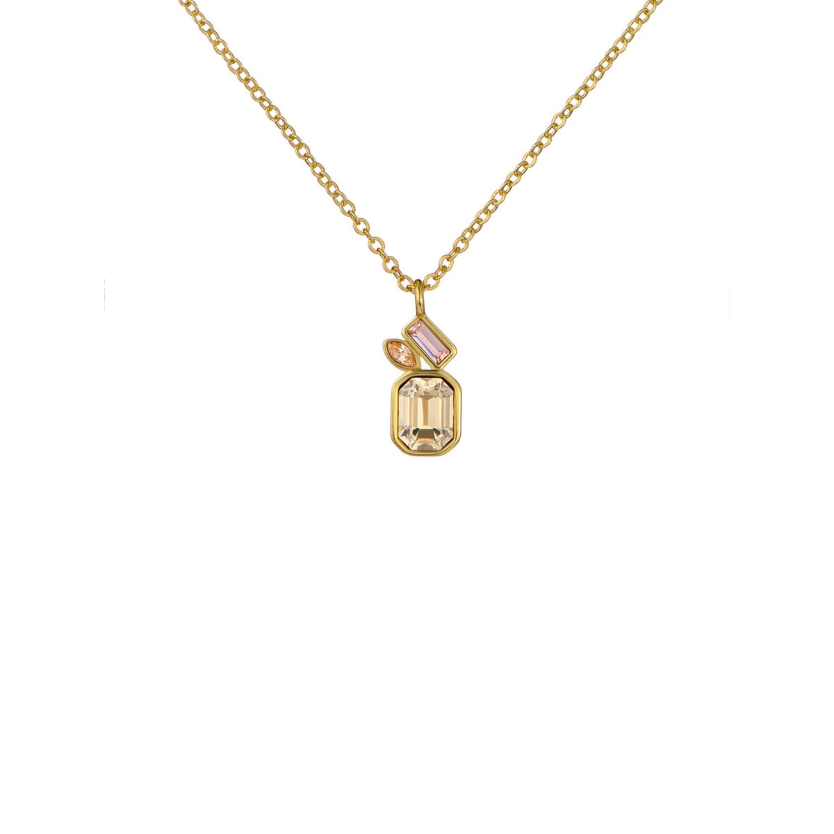Ted Baker Gold Miley Mini Crystal Cluster Honey Necklace