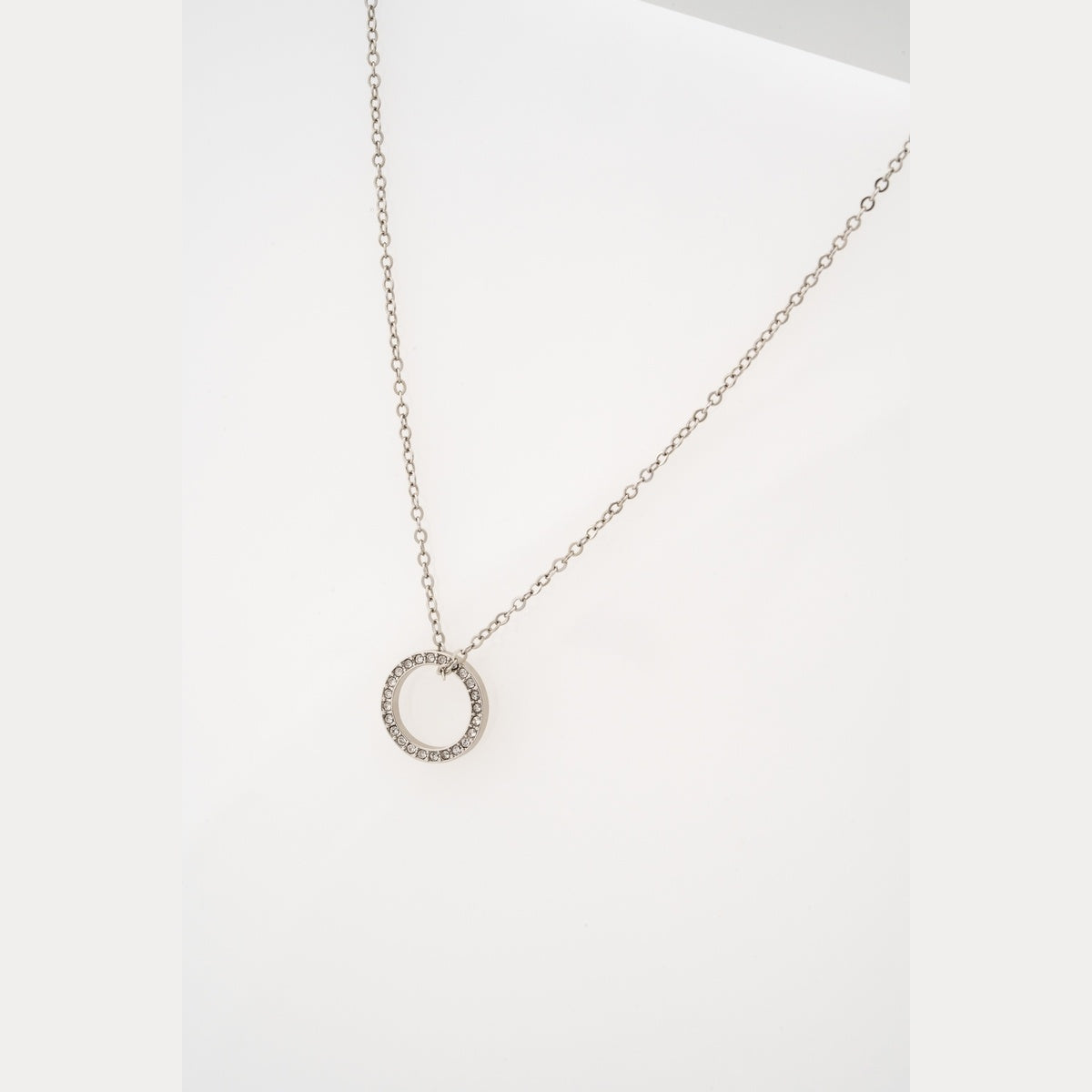 Ted Baker Silver Heri Hoopla Pavé Open Circle Necklace
