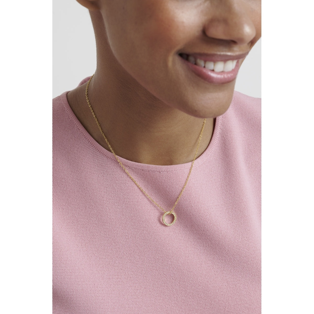 Ted Baker Gold Heri Hoopla Pavé Open Circle Necklace