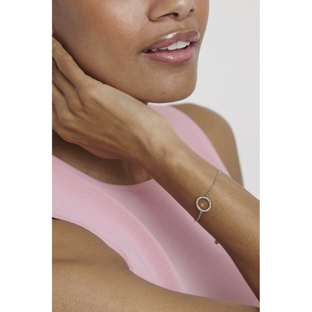 Ted Baker Silver Hela Hoopla Pavé Open Circle Sliding Bracelet