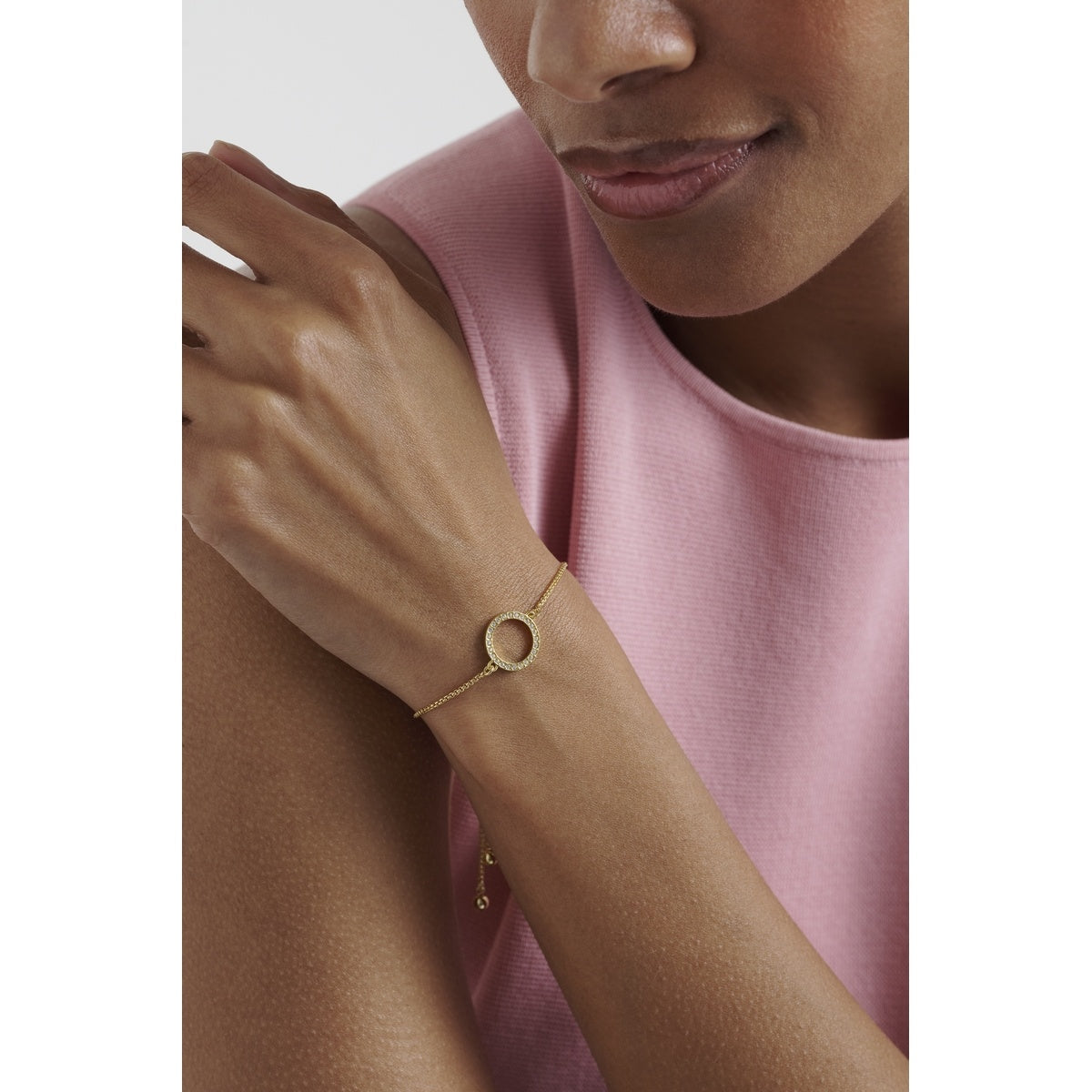 Ted Baker Gold Hela Hoopla Pavé Open Circle Sliding Bracelet