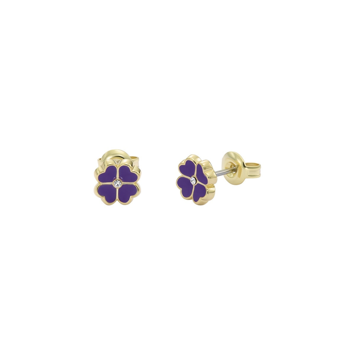 Ted Baker Gold Freya Enamel Flower Purple Stud Earrings