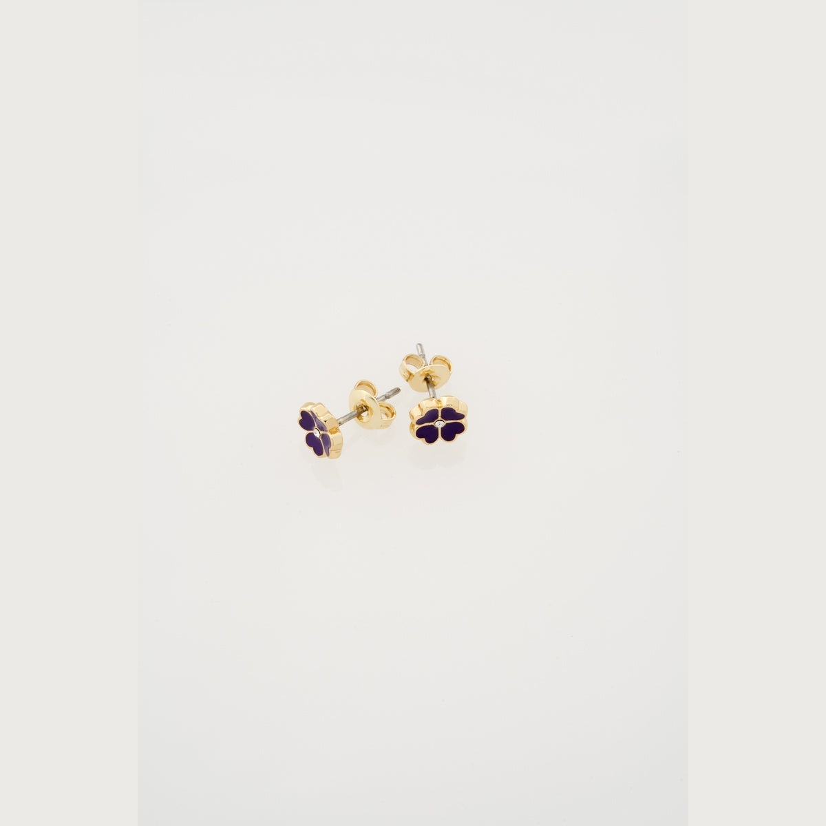 Ted Baker Gold Freya Enamel Flower Purple Stud Earrings