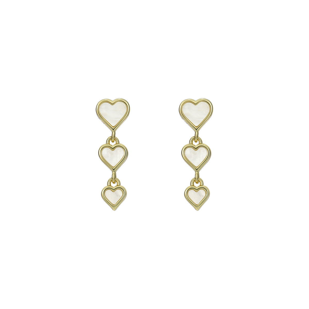 Ted Baker Gold Sia Pearl Shimmer Heart Drop Earrings