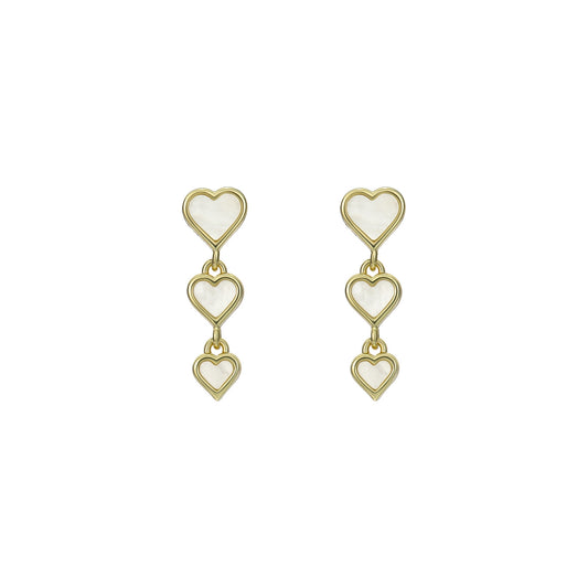 Ted Baker Gold Sia Pearl Shimmer Heart Drop Earrings