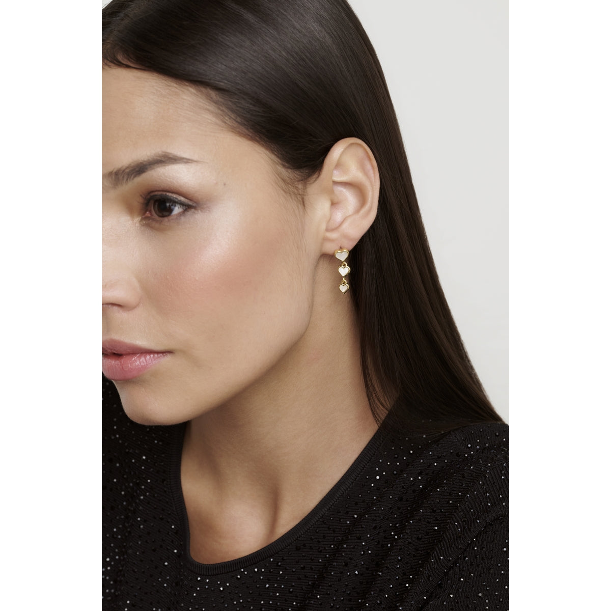 Ted Baker Gold Sia Pearl Shimmer Heart Drop Earrings