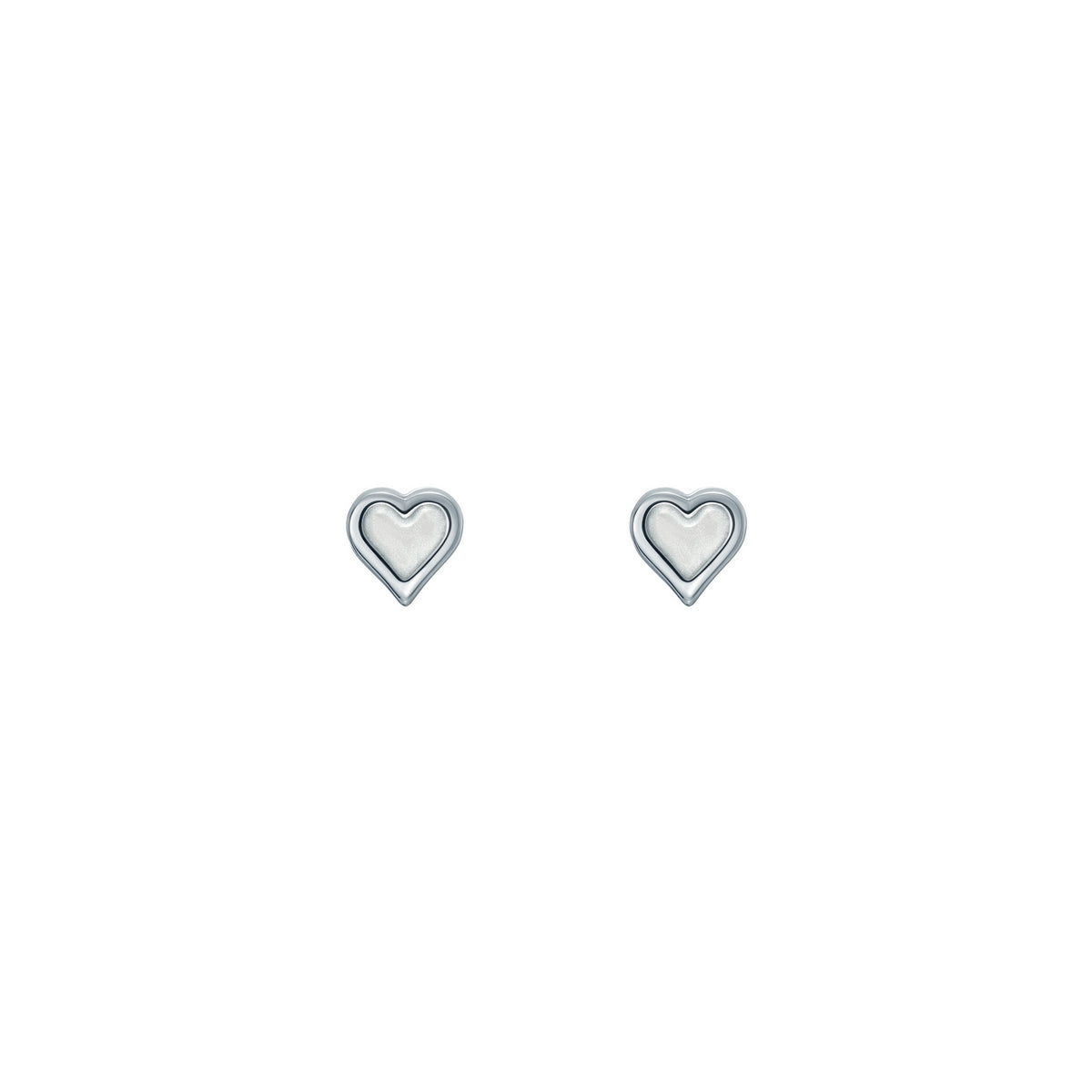 Ted Baker Silver Simone Pearl Shimmer Heart Micro Stud Earrings