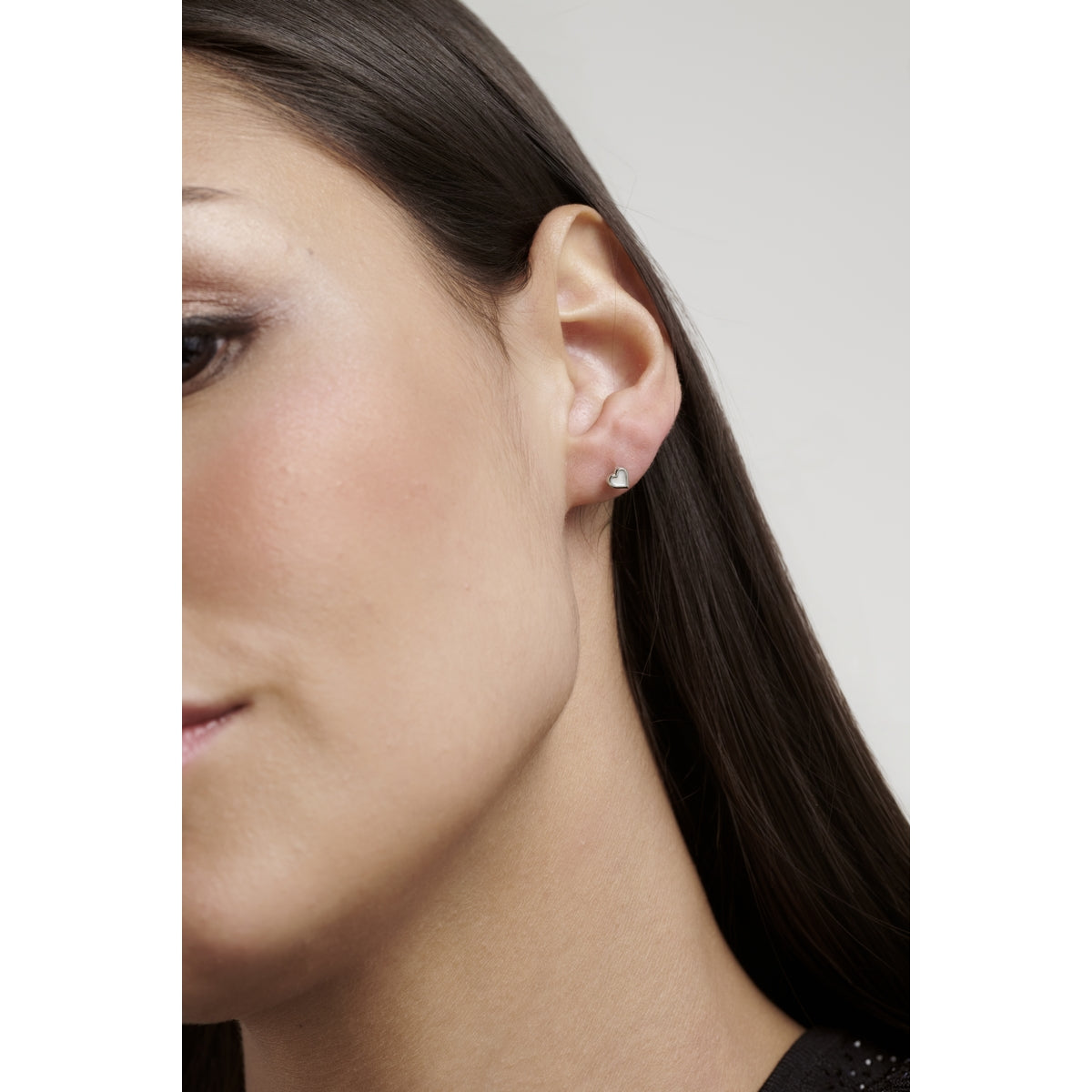 Ted Baker Silver Simone Pearl Shimmer Heart Micro Stud Earrings