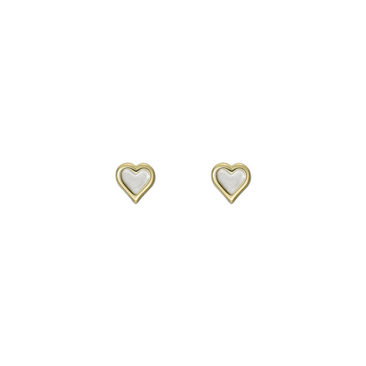 Ted Baker Gold Simone Pearl Shimmer Heart Micro Stud Earrings
