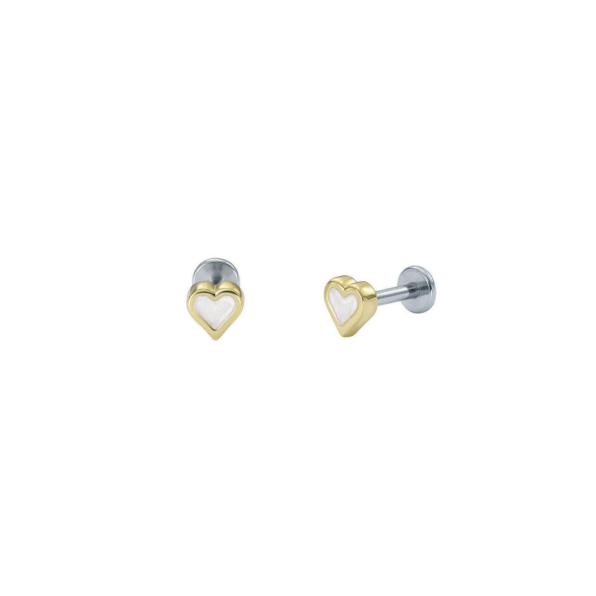 Ted Baker Gold Simone Pearl Shimmer Heart Micro Stud Earrings