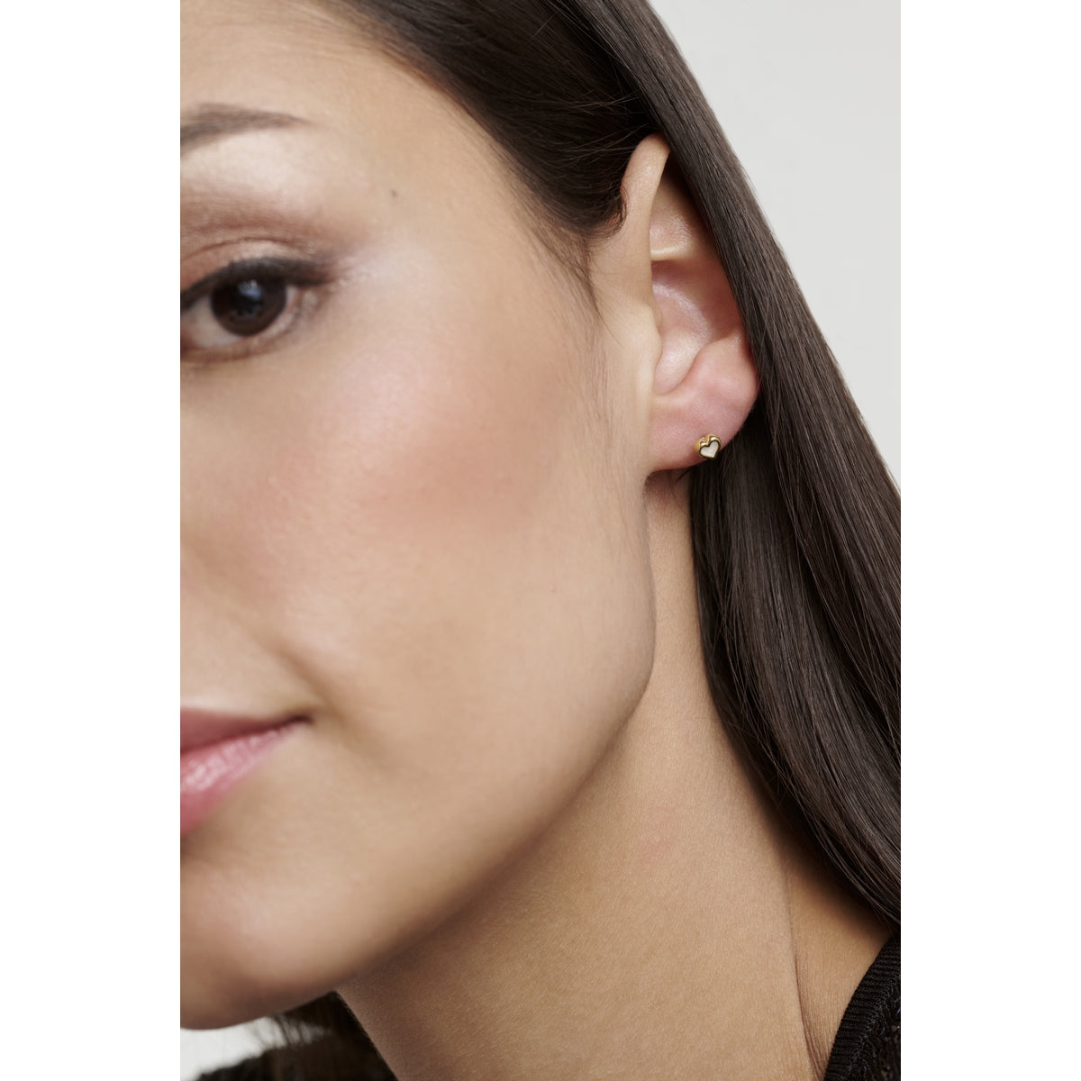 Ted Baker Gold Simone Pearl Shimmer Heart Micro Stud Earrings