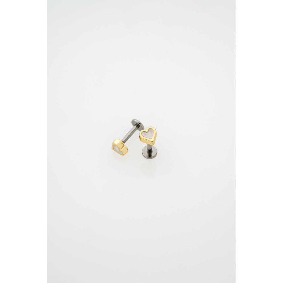 Ted Baker Gold Simone Pearl Shimmer Heart Micro Stud Earrings