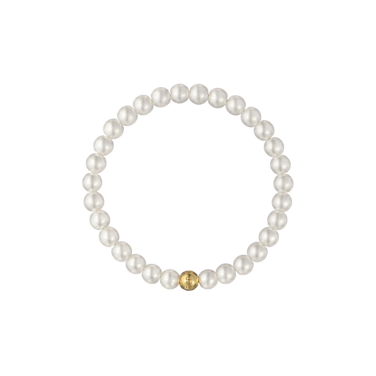 Ted Baker Gold Lorena Logo Bead Pearl Stretch Bracelet