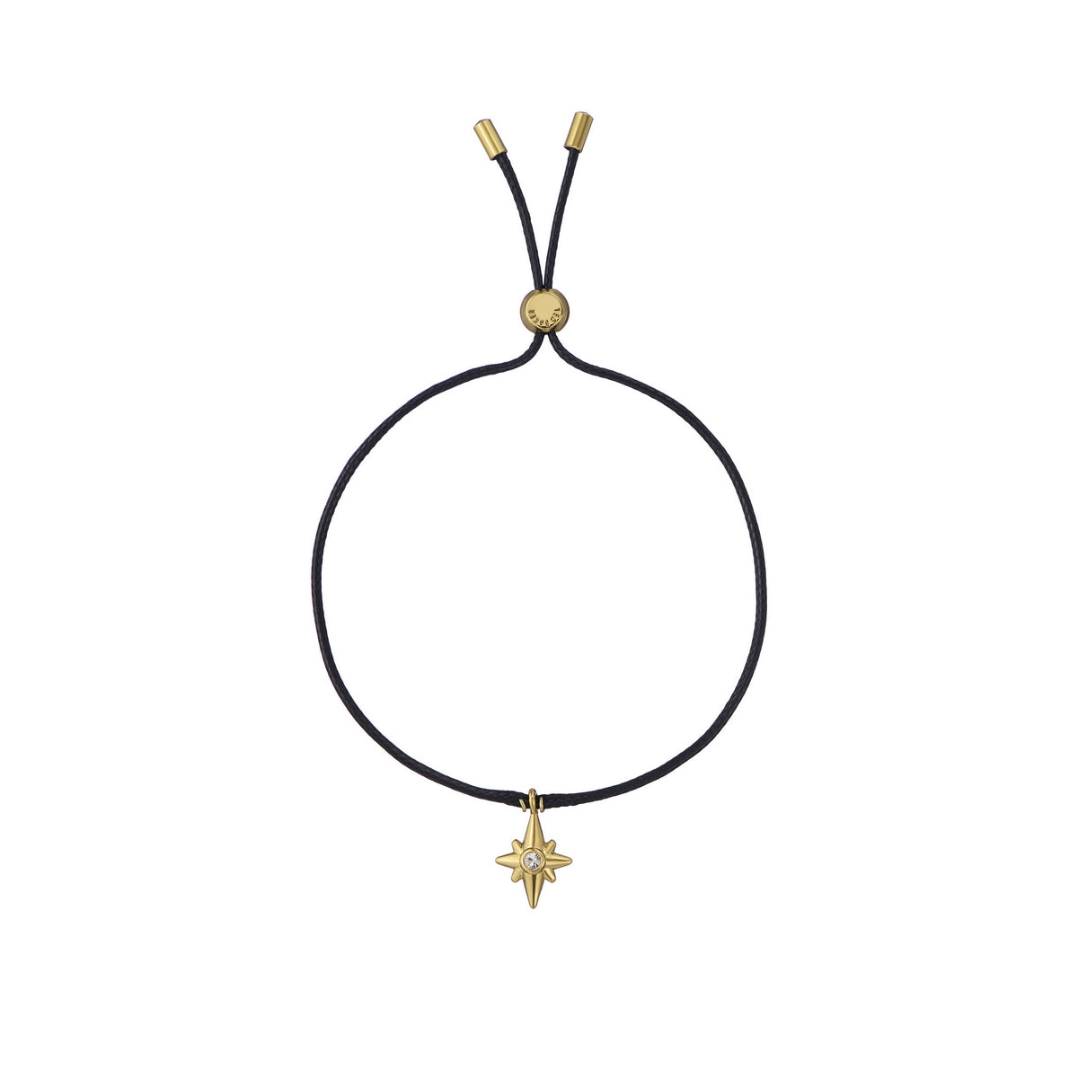 Ted Baker Gold Soul Star Charm Black Crystal Slider Bracelet