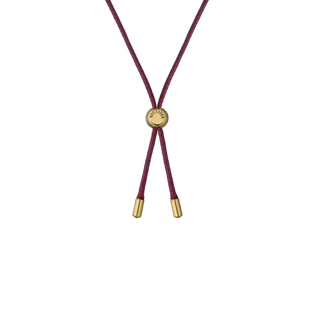 Ted Baker Gold Ruby Enamel Ribbon Bow Cord Slider Bracelet
