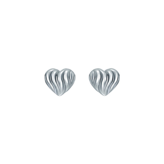 Ted Baker Silver Rosalind Ripple Heart Stud Earrings