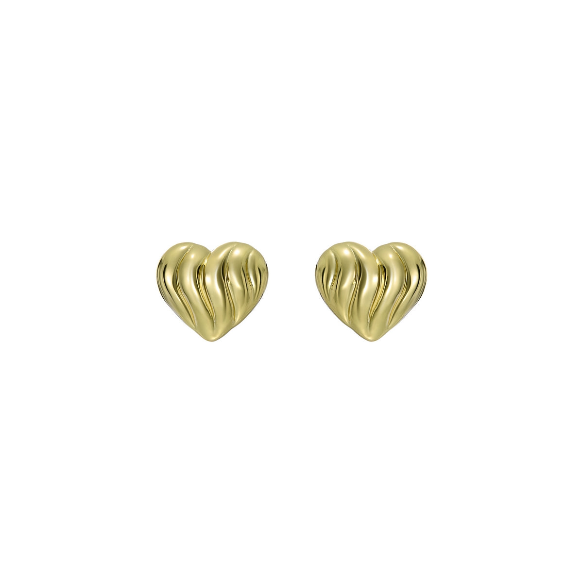 Ted Baker Gold Rosalind Ripple Heart Stud Earrings