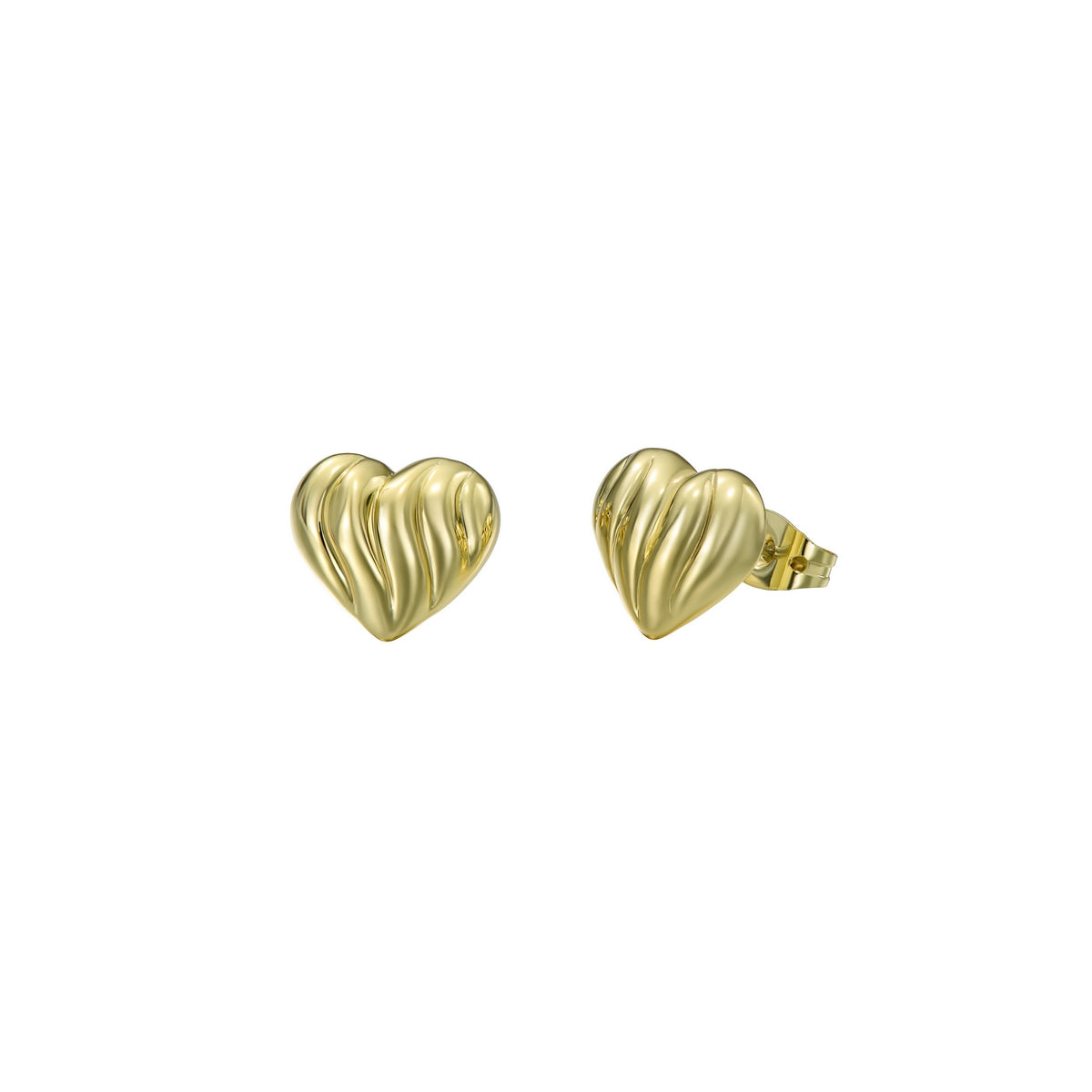 Ted Baker Gold Rosalind Ripple Heart Stud Earrings