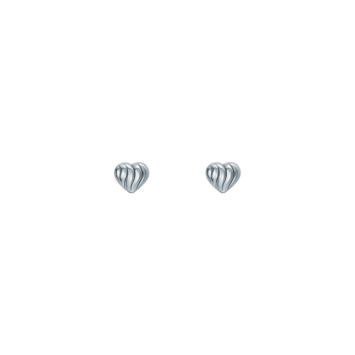 Ted Baker Silver Rochelle Ripple Heart Micro Stud Earrings