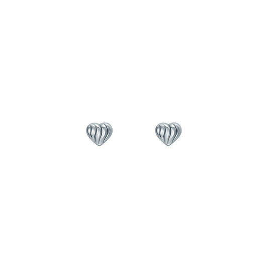 Ted Baker Silver Rochelle Ripple Heart Micro Stud Earrings