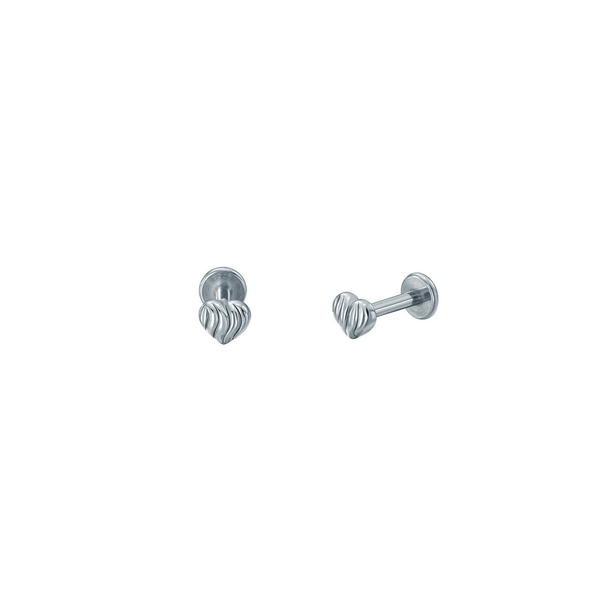 Ted Baker Silver Rochelle Ripple Heart Micro Stud Earrings