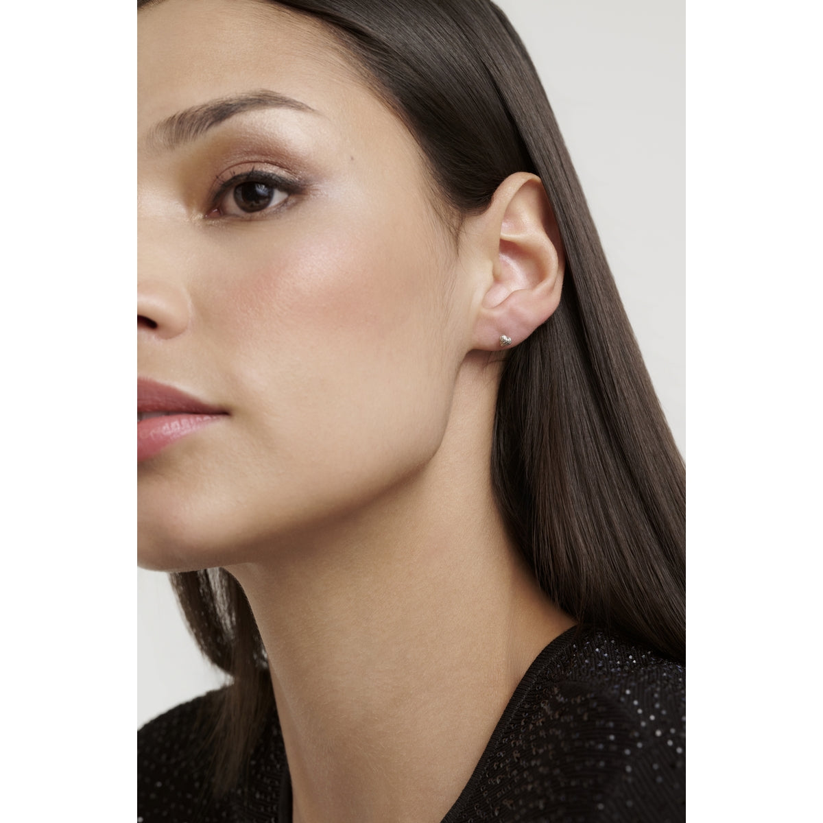 Ted Baker Silver Rochelle Ripple Heart Micro Stud Earrings