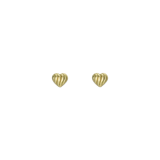 Ted Baker Gold Rochelle Ripple Heart Micro Stud Earrings