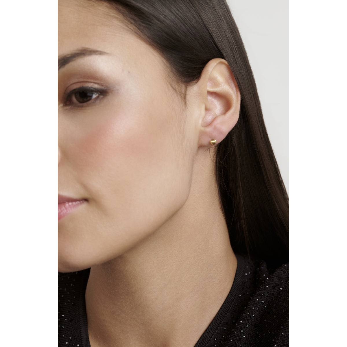 Ted Baker Gold Rochelle Ripple Heart Micro Stud Earrings