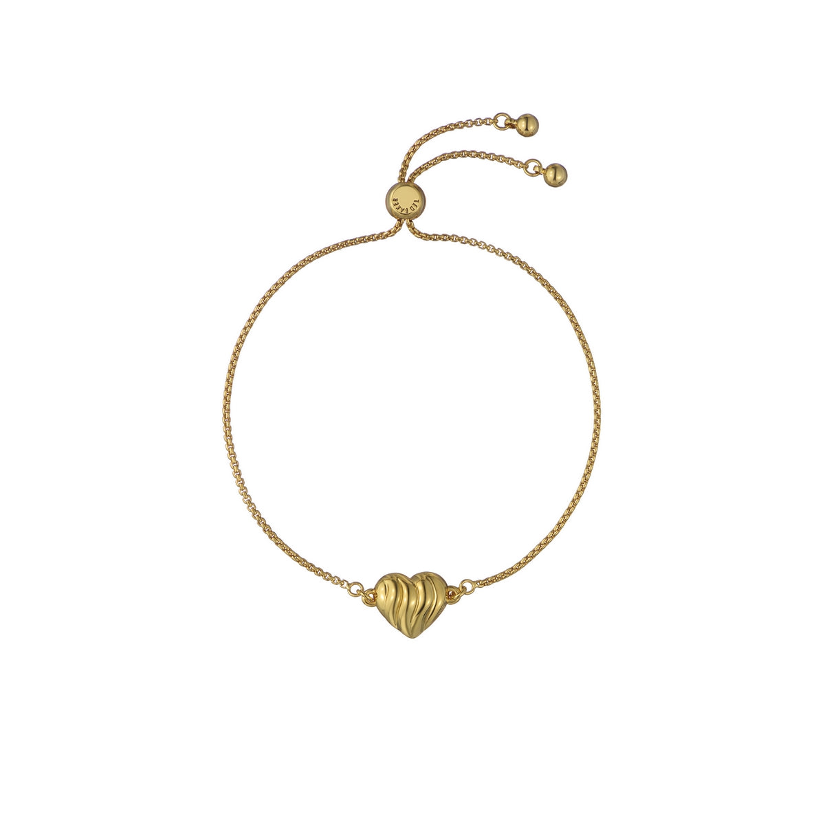 Ted Baker Gold Regina Ripple Heart Slider Bracelet