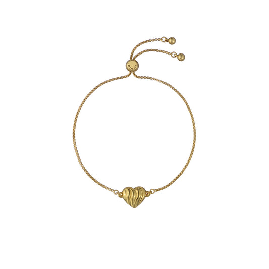 Ted Baker Gold Regina Ripple Heart Slider Bracelet